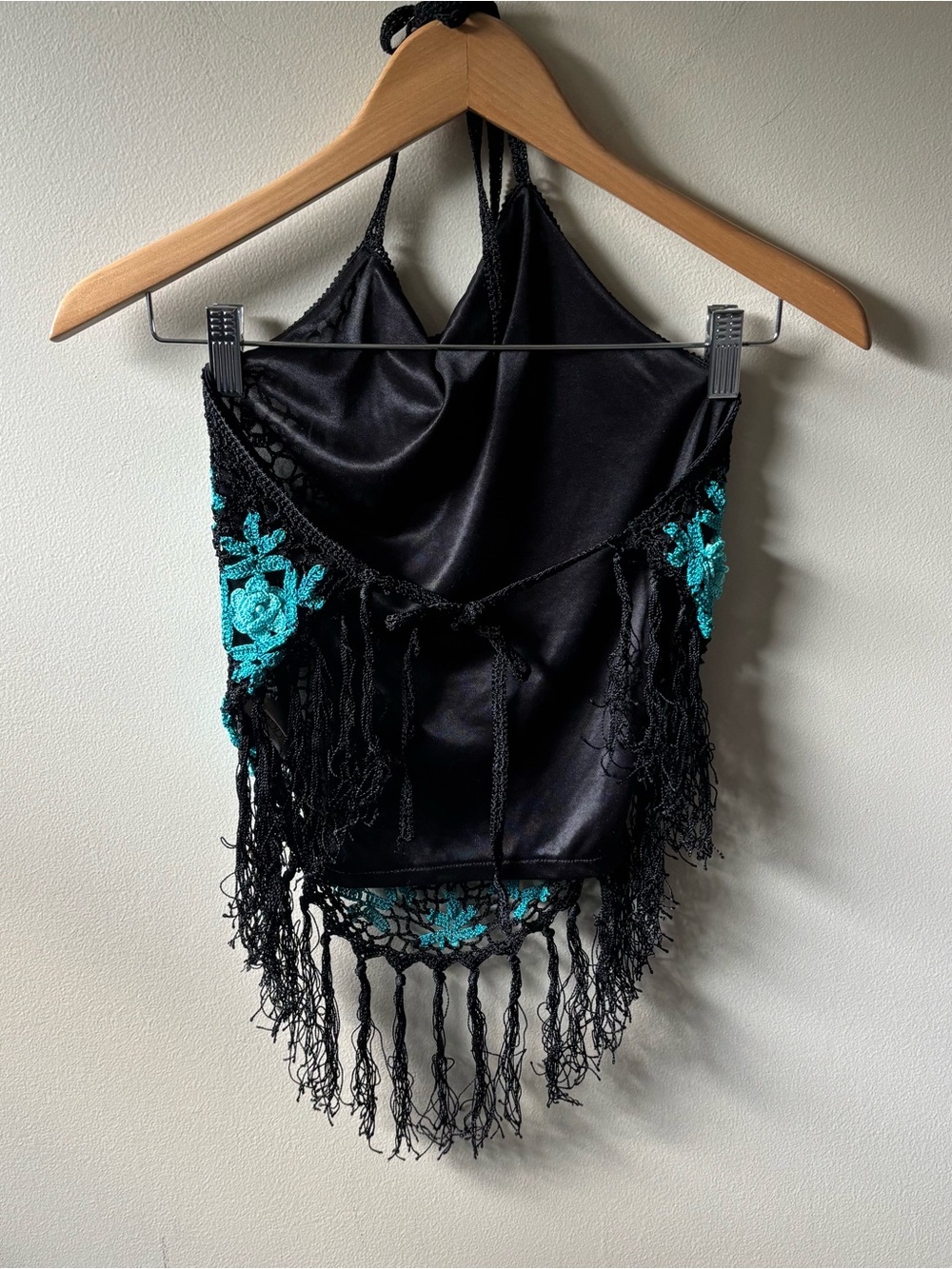 Cache Black Crochet Backless Floral Top - Picture 3 of 9